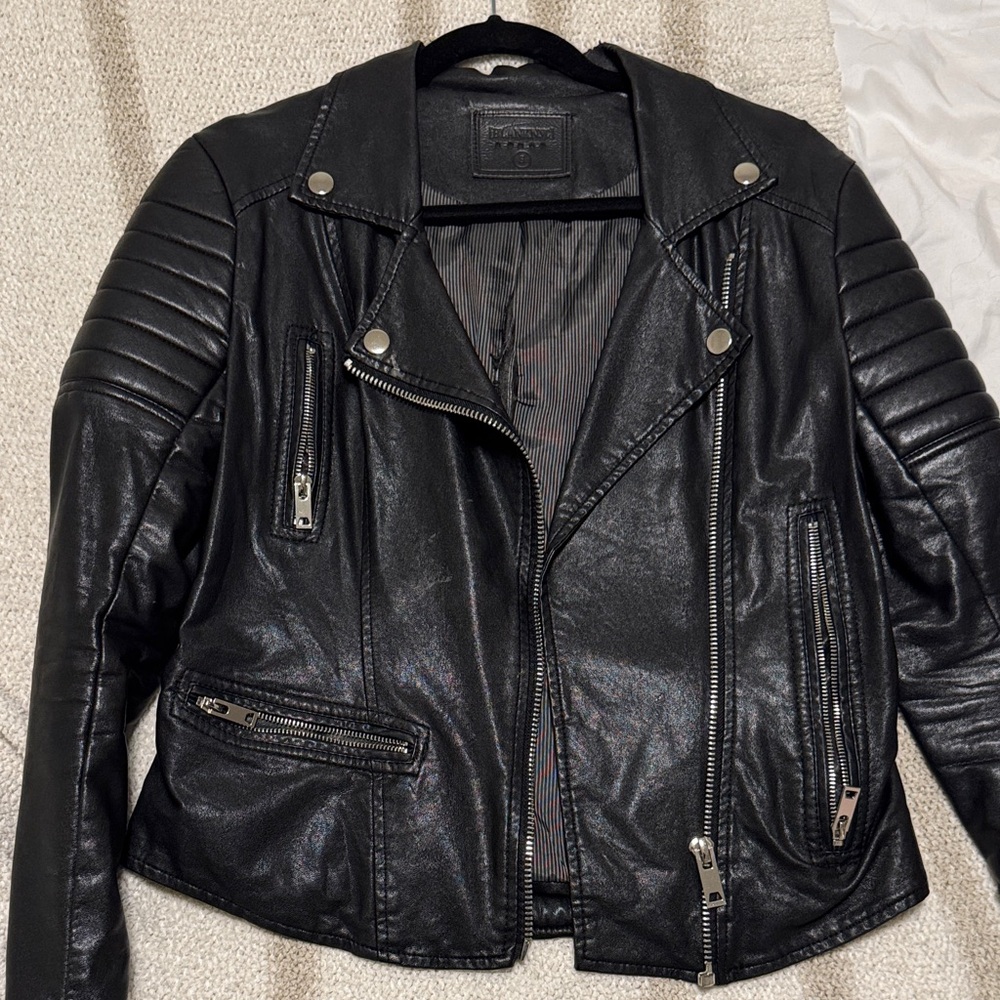 Blank NYC Black Leather Moto Jacket